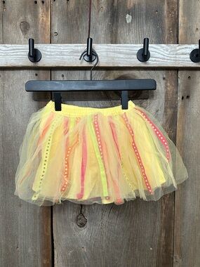 2009 Gymboree Tulle Ribbon Layered Skirt in Yellow Size 3T